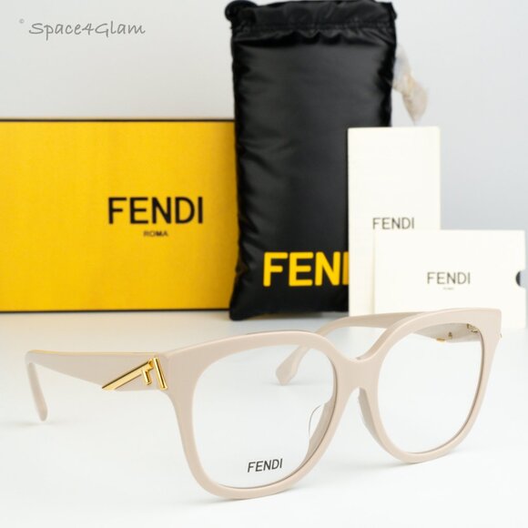 NEW Fendi FE50064F 025 Ivory Cream Demo Women Geometric Oversized Eyeglasses - Picture 4 of 8